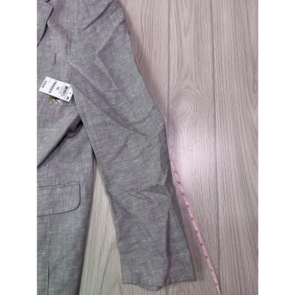 Club Room Luxury Mens XL Light Grey 100% Linen Two Button Sport Coat Blazer NWT - Picture 13 of 15